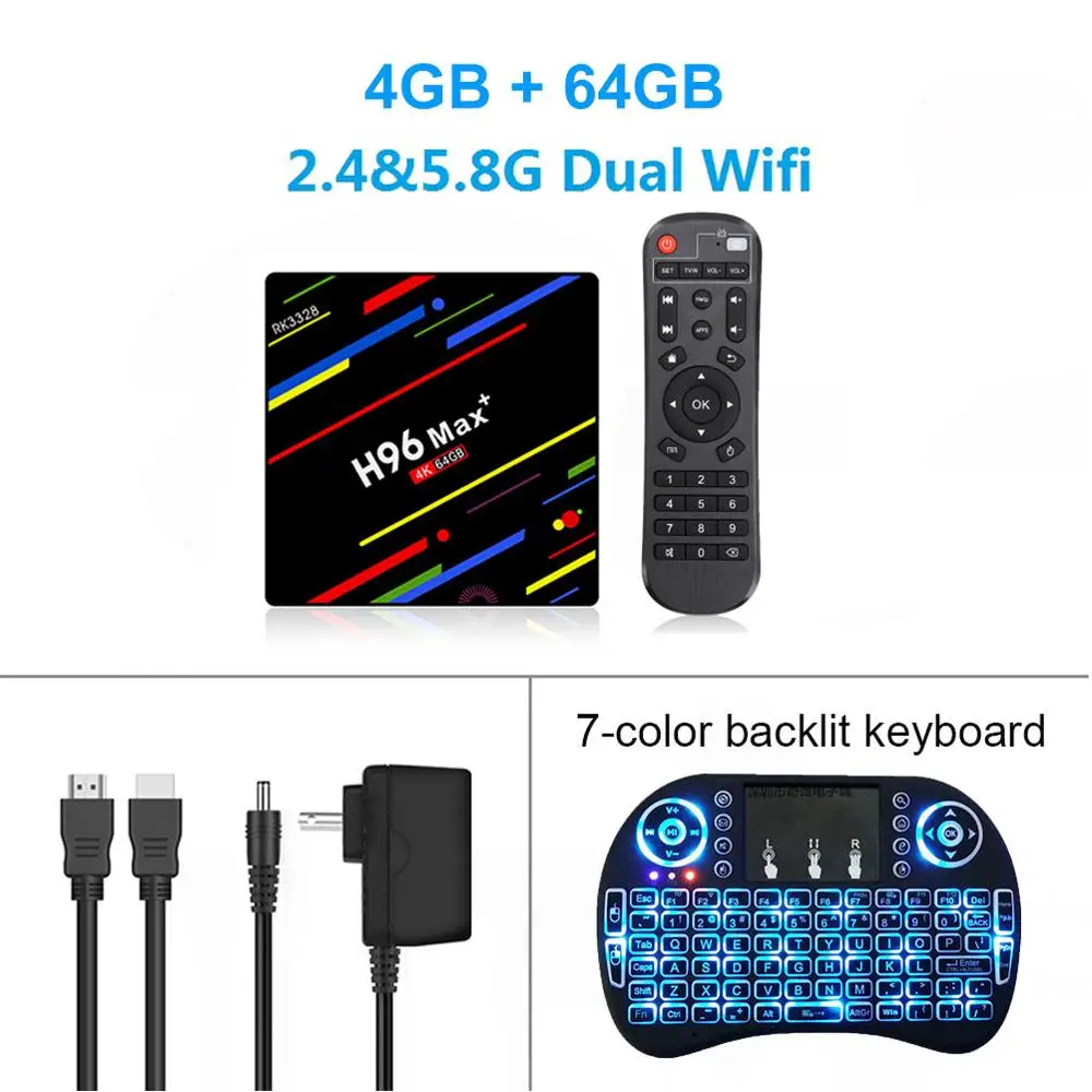 4G 64G backlit i8 ТВ-приставка LEMADO H96 MAX Pro Android 9,0 ТВ-приставка Rockchip RK3328 4 Гб ОЗУ 64 Гб ПЗУ 4K Google плеер магазин смарт-ТВ приставка - Color: 4G 64G backlit i8