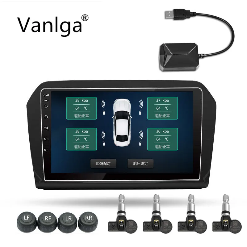 USB Android TPMS автомобильная система контроля давления в шинах дисплей внутренние датчики Android навигационная сигнализация давления в шинах 0-5.0BAR