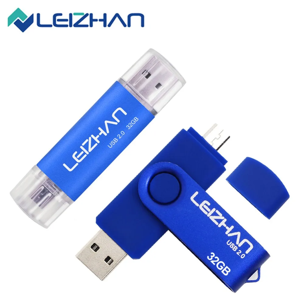 LEIZHAN двойной флеш накопитель для смартфона Samsung Galaxy S7/S6/S5/S4/S3/Xiaomi Pendrive USB 128 Гб 64 ГБ 32