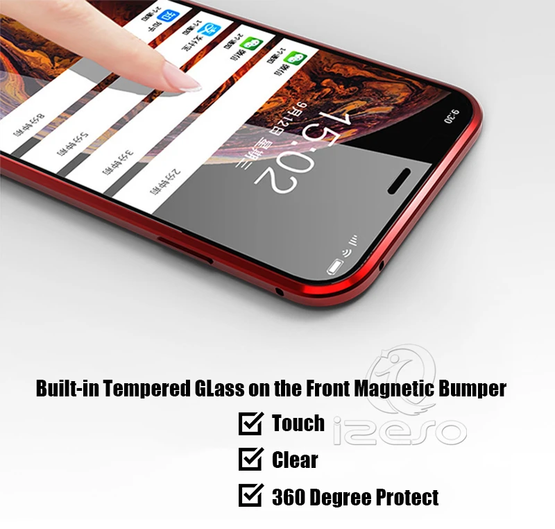 Luxury 360 Full Cover For iPhone 8 7 6 6S S Plus Double Side Tempered Glass Magnetic Adsorption XR Xs Max X Case | Мобильные