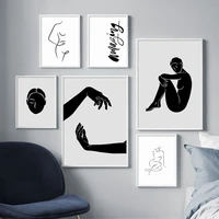 abstract woman hands body line nordic posters and prints wall art canvas painting geometric wall pictures for living room decor