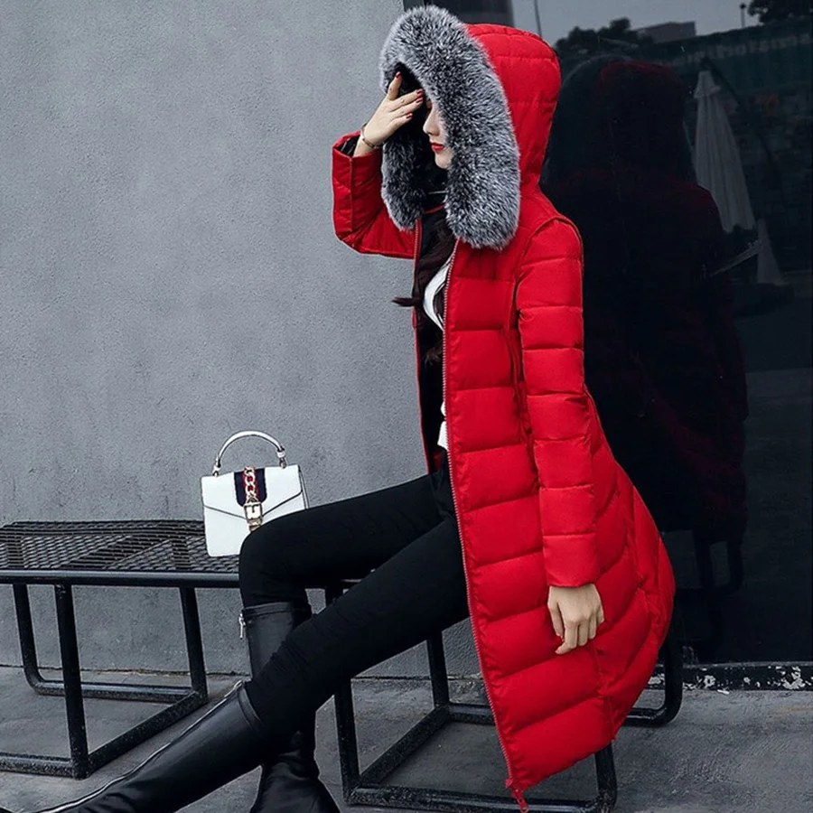 Long Cotton Coat Winter Outwear Jackets Hood Woman Jacket Puffer Manteau Femme Hiver Women Parkas Both Sides Wear 50KC012 | Женская
