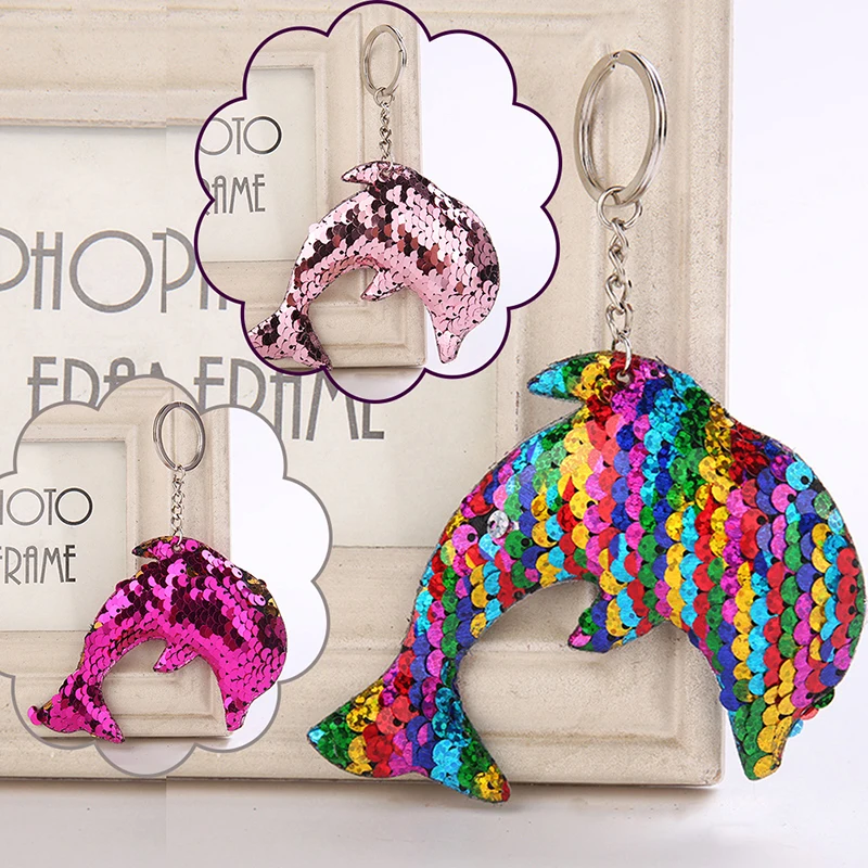 1 шт. брелок с Блестками Блестящие Русалка брелоки животными Фламинго кольцо для