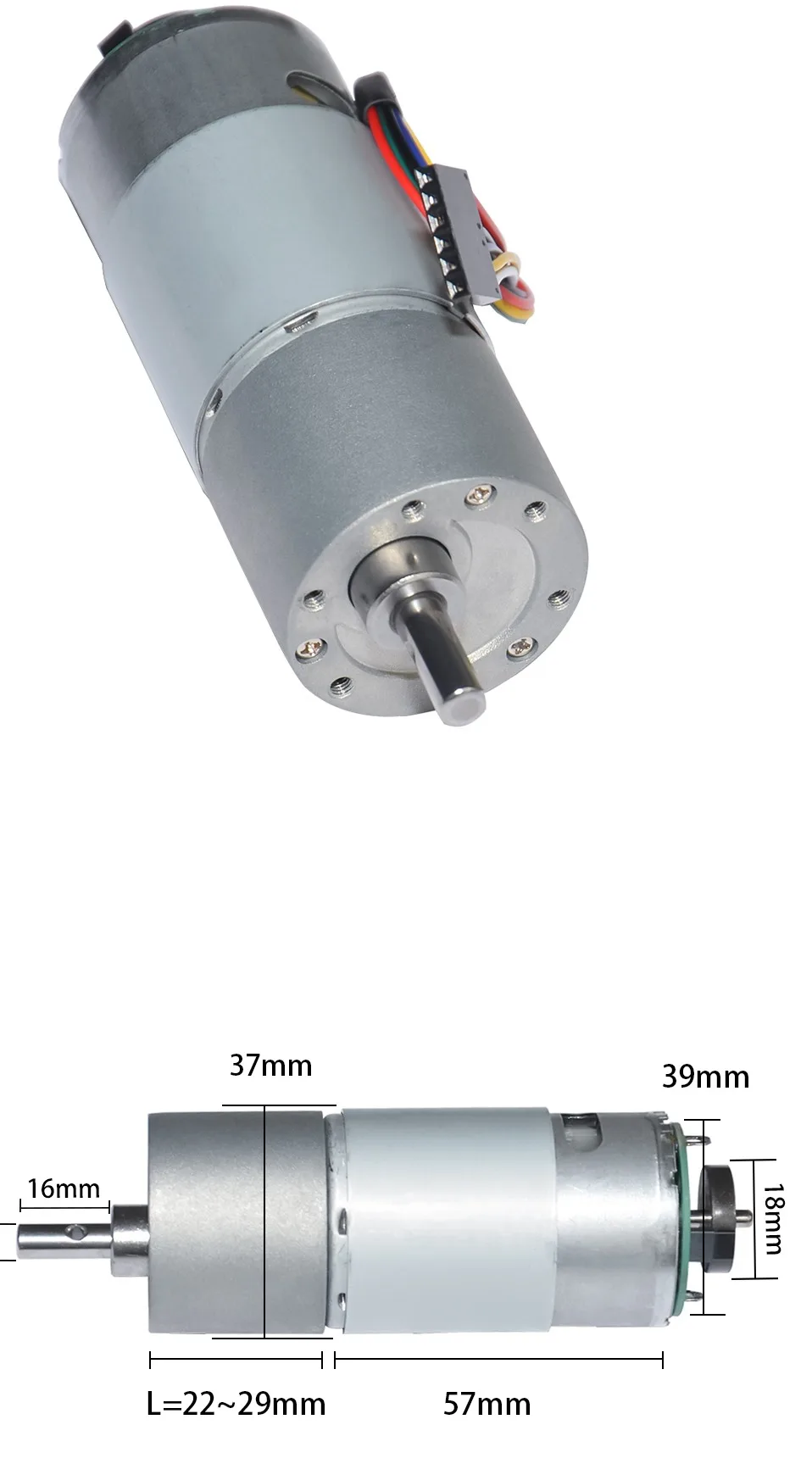 37GB555H DC Шестерни Мотор 12V 24V 10/18/30/55/85/120/170/280/500/900 об/мин двусторонний Регулируемый DC Шестерни двигатель с датчиком для "сделай сам"