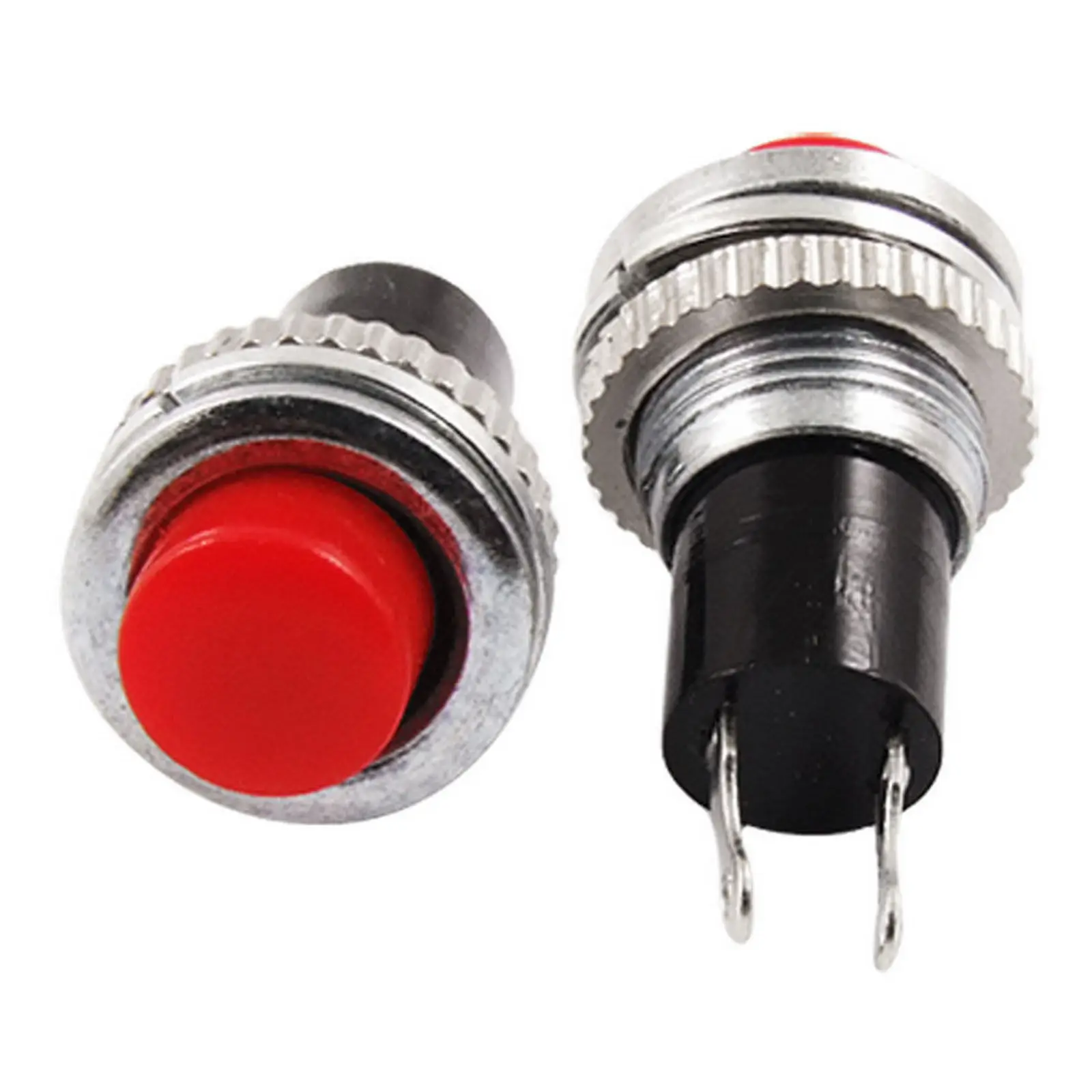 

YOCOMYLY 100pcs Red 10mm 2 Pin Momentary NO Round Push Button Switch 1A 250V AC