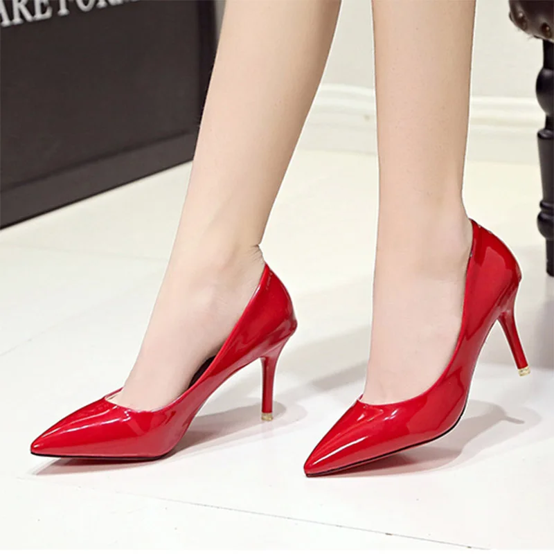 Обувь больших размеров женские модельные туфли на высоком каблуке офисные из