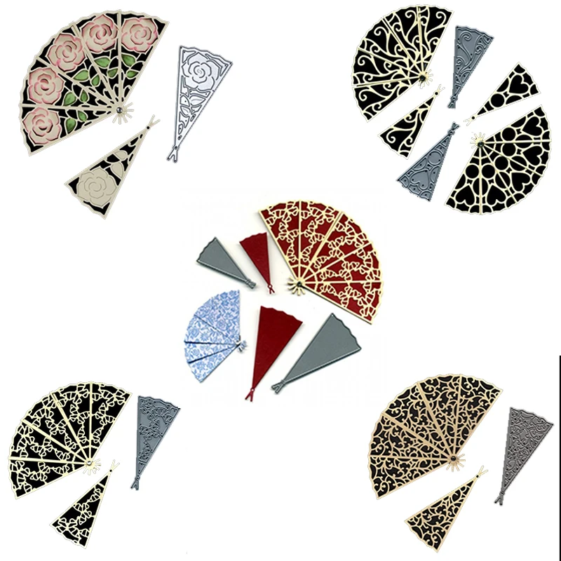 Азиатский старинный веер трафарет для резки металла DIY скрапбукинга