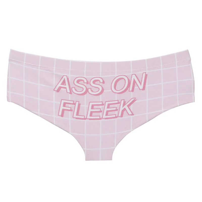 

DeanFire Kawaii Women Panties Underwear on Fleek Letters Funny Print Lovely Push Up Briefs Sexy Lingerie Thong