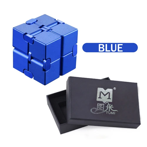 Blue cube Металлический бесконечный магический куб, игрушки, антистресс, тревога, расслабляющий ОСЗ, трендовый куб, высокое качество, подарок для мальчиков, девочек, мужчин - Цвет: Blue cube