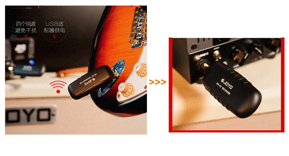 JOYO JW-02 5,8 ГГц перезаряжаемая гитара, инструменты и усилитель цифровой аудио беспроводной передатчик и приемник
