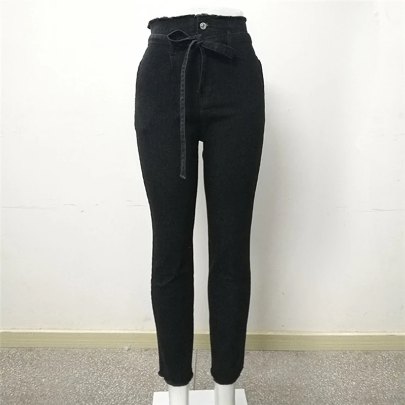 Модные джинсы с высокой талией женские уличные обтягивающие джинсовые брюки