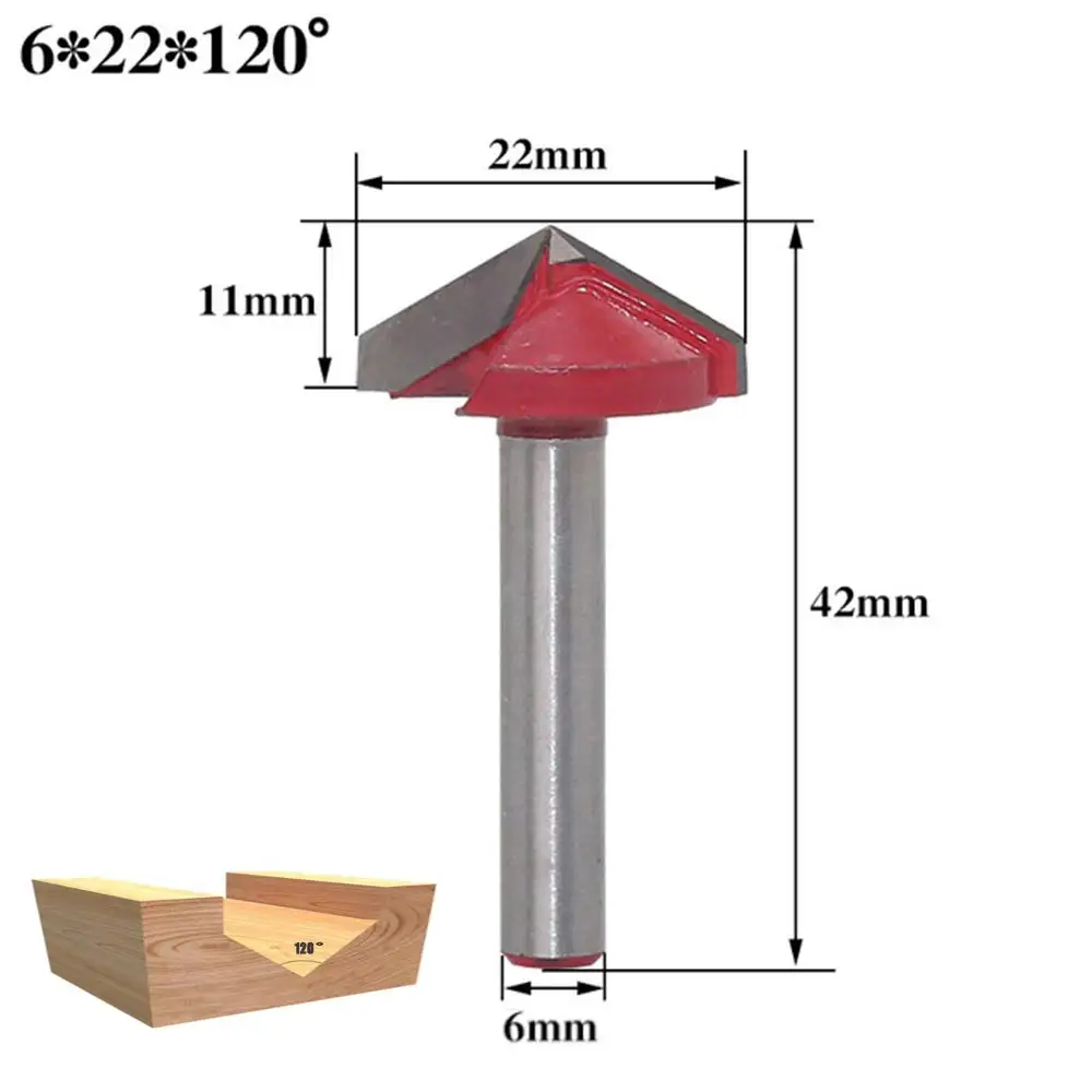5 шт.(60 °+ 90 °+ 120 град) Shank-6mm Ширина-22/, маленького размера, круглой формы с диаметром 32 мм, Гравировальный, 3D V паз для вырезания гребней и пазов, деревообрабатывающие фрезы наборы инструментов