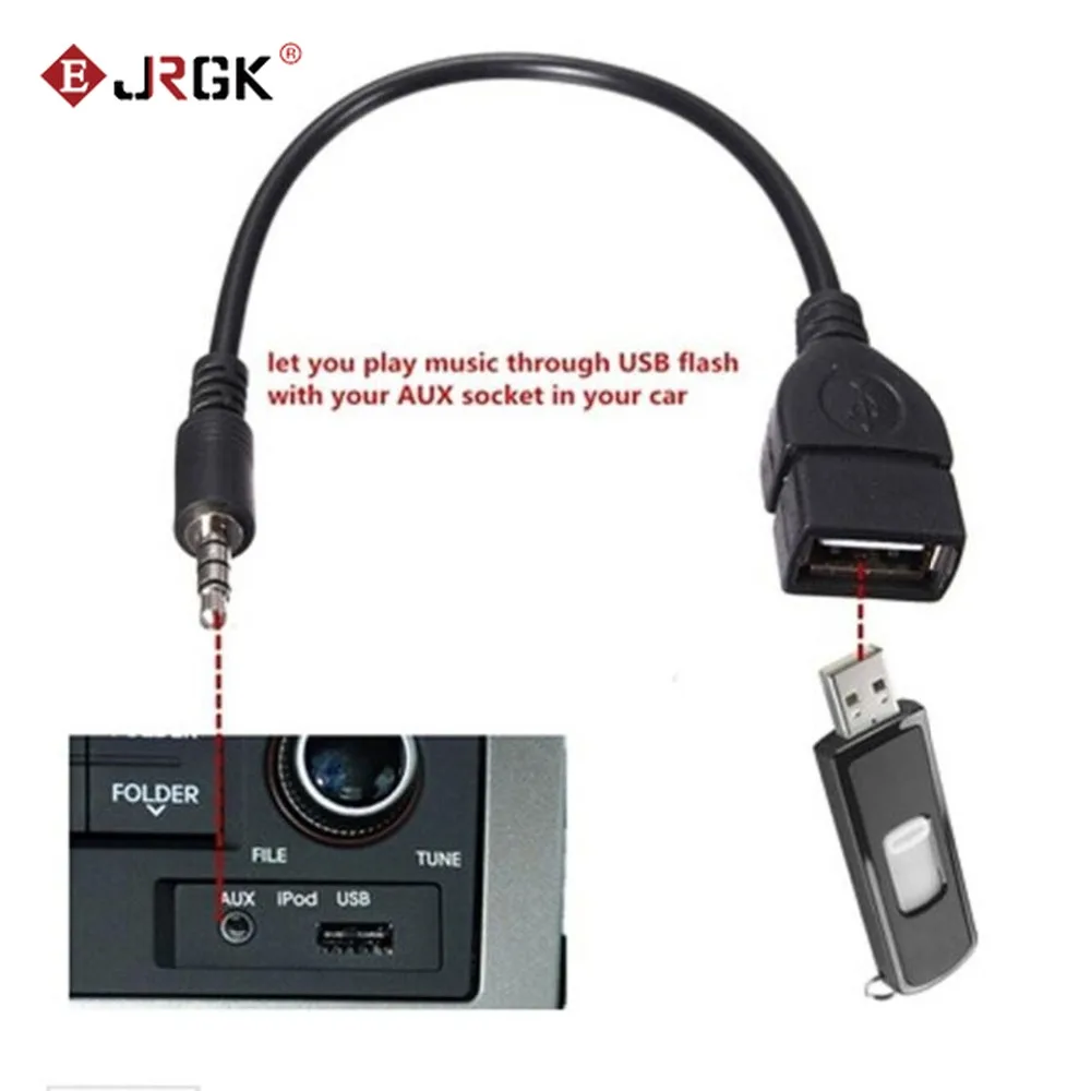 Джек 3 5 мм с разъемом подачи внешнего сигнала AUX/USB 2 0 OTG адаптер конвертер USB AUS