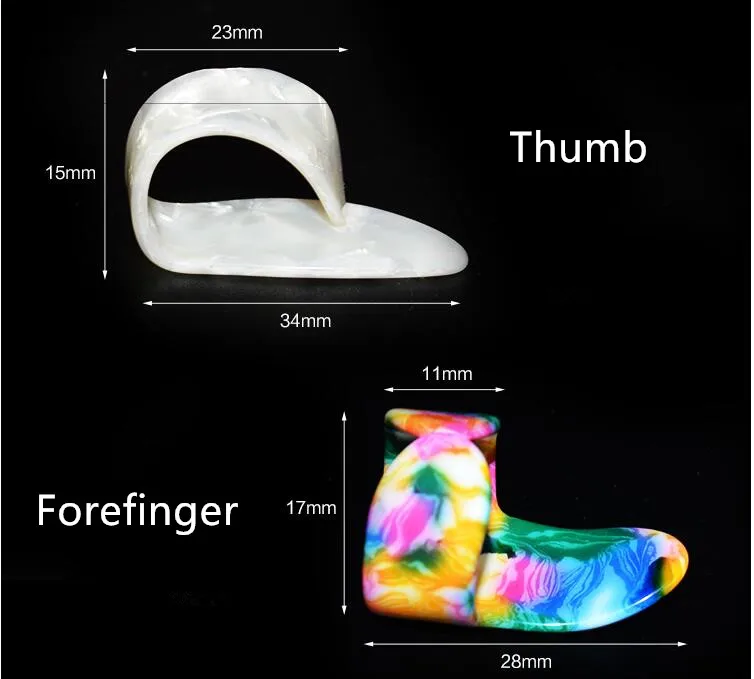 Целлюлоидный пальцевой гитарный медиатор 1 палец 3 пальца оболочка цветной