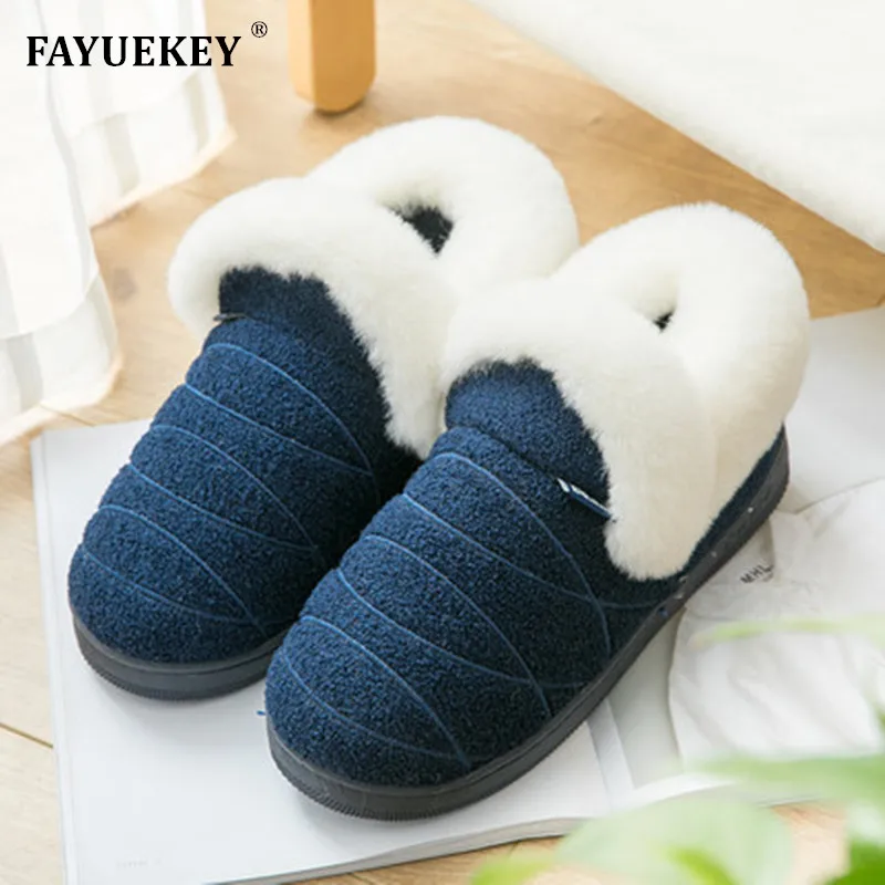 FAYUEKEY/Новинка Сезон осень зима Домашние хлопковые плюшевые тапочки Мужские