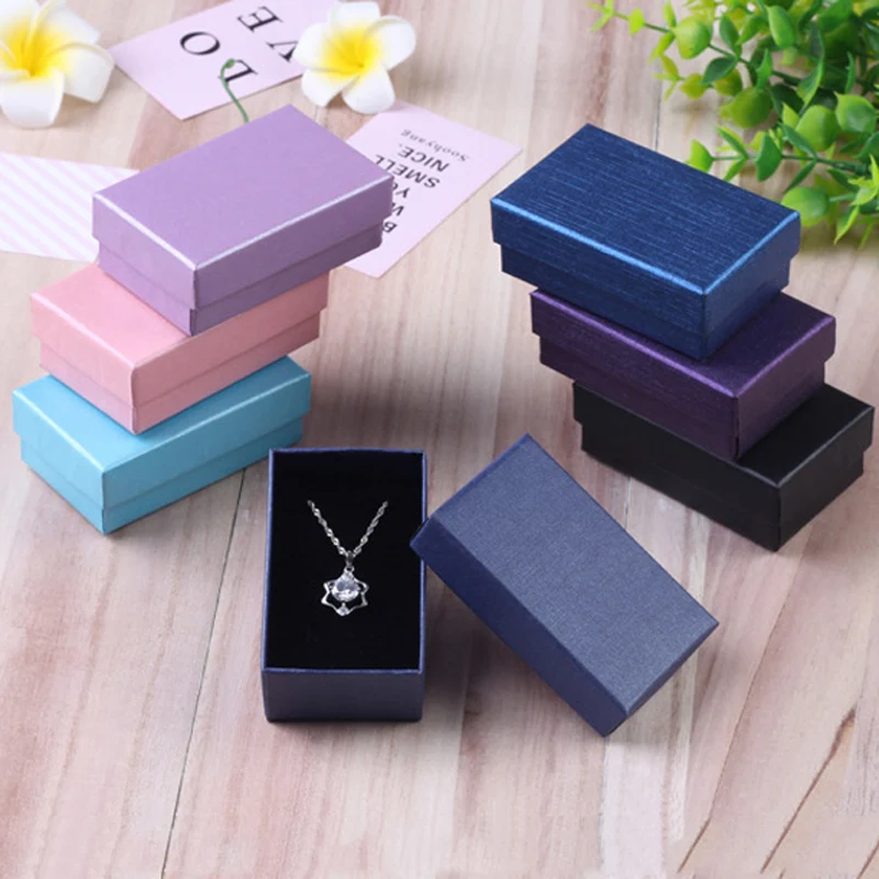 10pcs Kraft Jewelry Packaging Box Ring Earring Necklace Sets Gift Box Pendant Jewelry Storage Organizer Box Jewelry Display Tray
