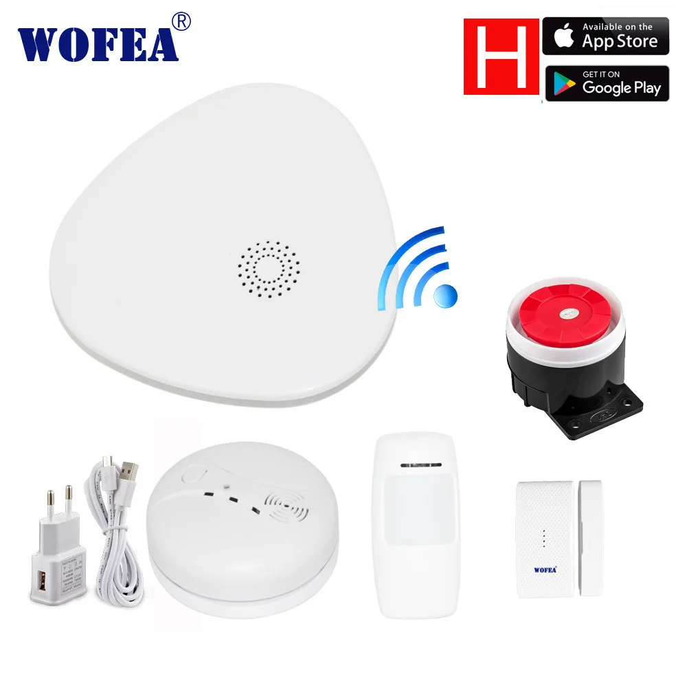 Wofea wifi RF Gataway домашняя система охранной сигнализации DIY KIT IOS и Android смартфон приложение smart host V10 - Цвет: V10 kits H