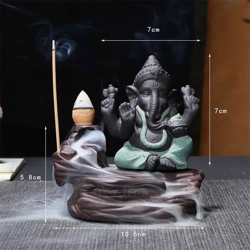 Ganesha курильница для благовоний горелка Бог слон благоприятный и символ успеха водопад курильница домашний декор+ 20 шт Бесплатные конусы