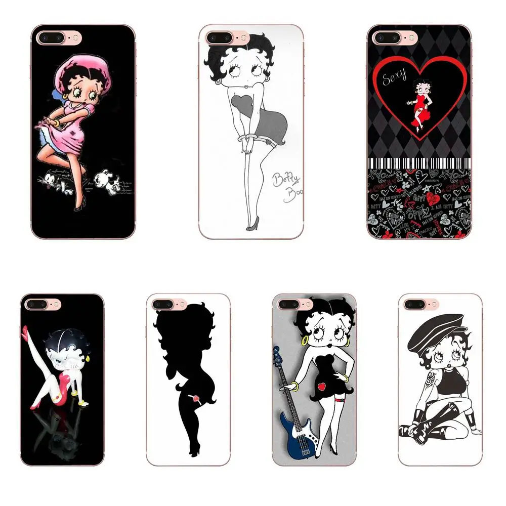 Сексуальная мультяшная девушка Бетти боп черный для Galaxy Alpha Core Note 2 3 4 S2 A10 A20 A20E A30 A40