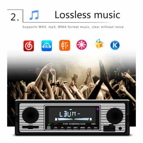Винтажное автомобильное радио с Bluetooth mp3 плеер SD карта стереозвук USB AUX