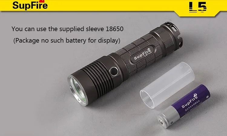 Supfire L5 CREE XM-L T6 10 Вт светодиодный фонарик 1100 люмен светодиодный фонарик от аккумулятора 18650