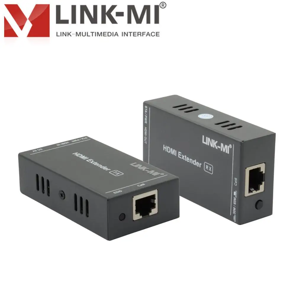 LINK MI 60m HDMI UTP Удлинитель передатчик приемник Full HD 1080P 3D видео 60M с ИК по POE|video
