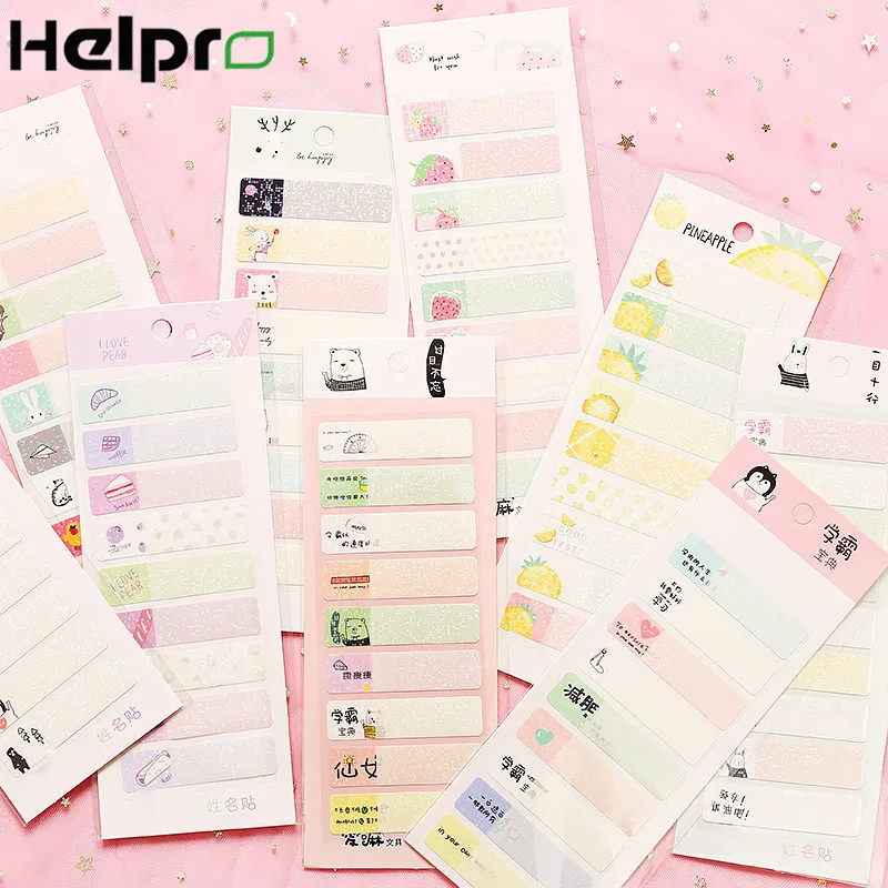 Helpro 1 шт. Kawaii Animal Sticky Notes водостойкий дизайн этикетка memo pad наклейка для офиса