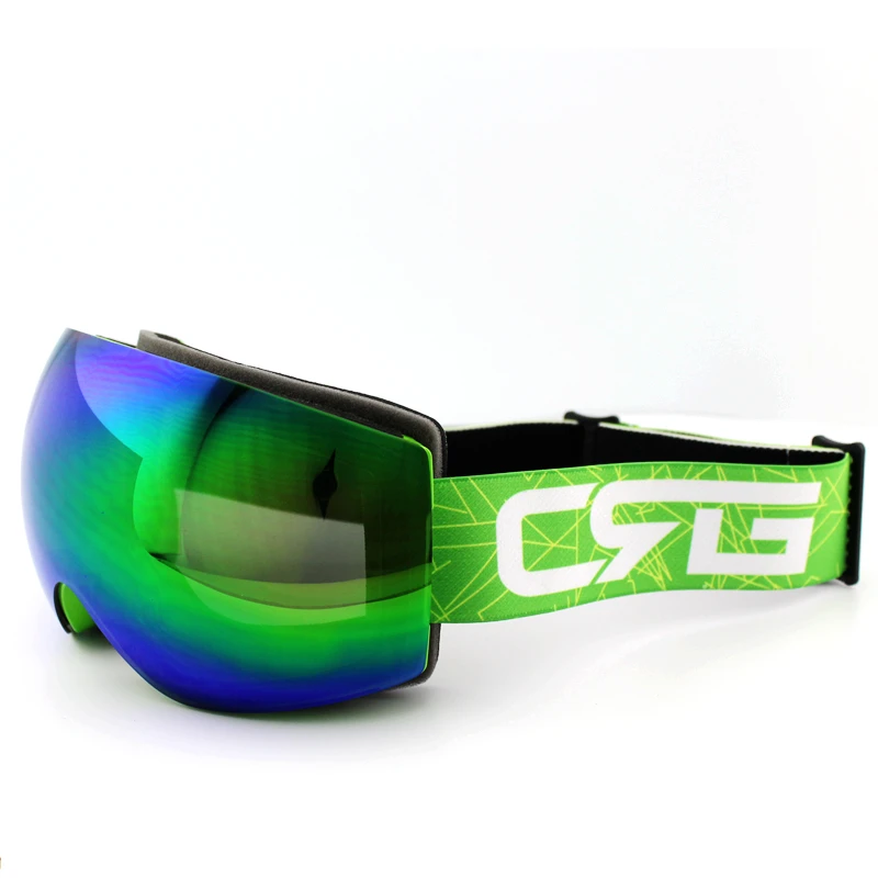 Брендовые лыжные очки 6 цветов двухслойная противотуманная большая Лыжная маска