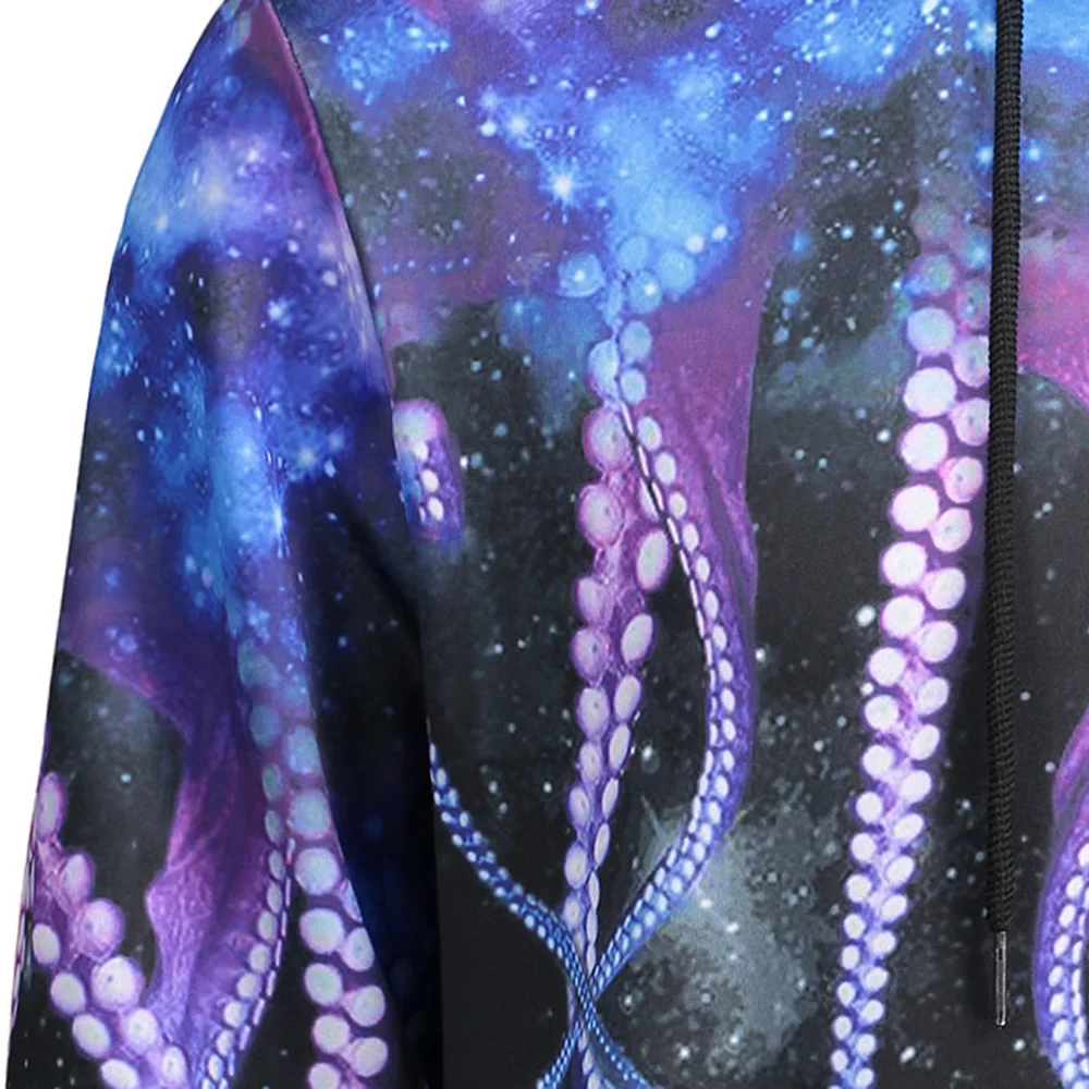 Толстовка с капюшоном 3d принтом Осьминог и карманом кенгуру|hoodies casual|fashion hoodiehoodie