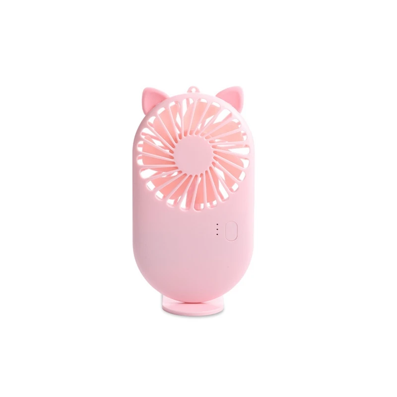 pink Мини портативный мини-вентилятор Ручной USB заряжаемые настольные вентиляторы 3 режима летний кулер для путешествий офисная настольная подставка - Цвет: pink