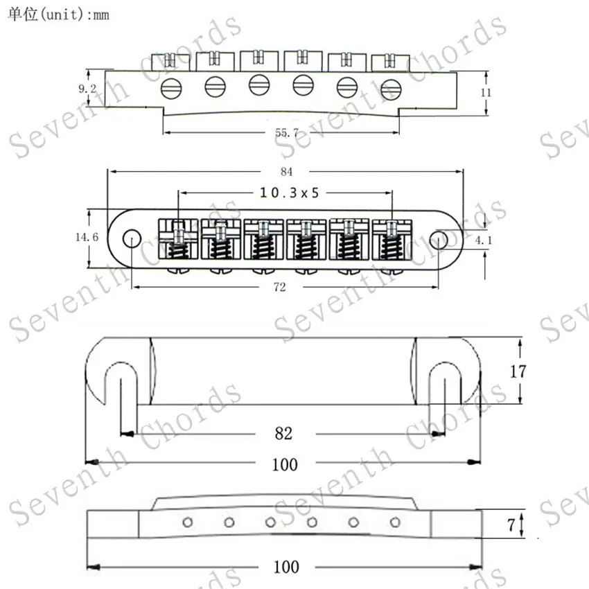 Набор роликовых седловидных бриджей для электрогитары и хвостовиков аксессуары