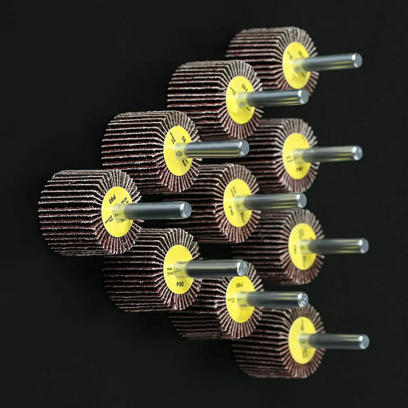 

10Pcs 80Grit Sanding Flap Wheels Sanding Disc Grinding Brush Sand Shutter Polishing Wheel Rotary Tool Accessory