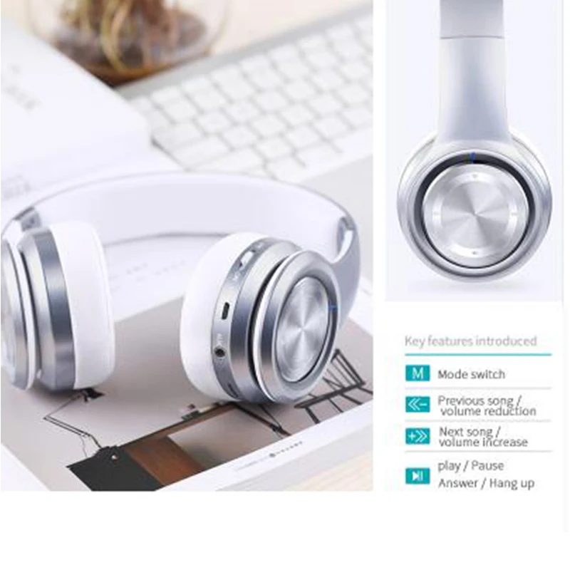 Picun P26 складной Беспроводной Bluetooth наушники Auriculares Поддержка tf карты гарнитуры С