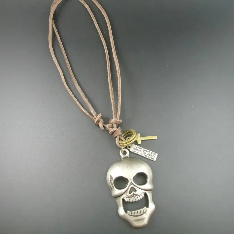 Новинка 2015 Длинные мужские украшения из натуральной кожи винтажные ожерелья с