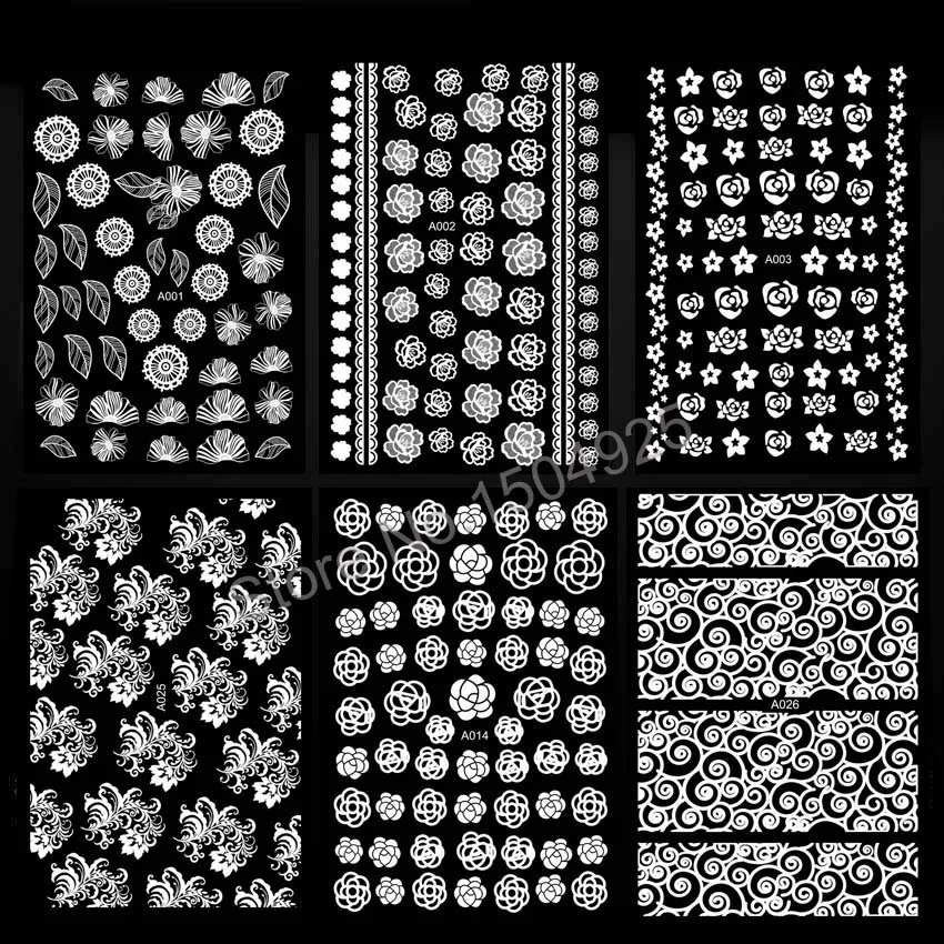 3D белая кружевная наклейка с цветком для ногтей украшение маникюр передачи