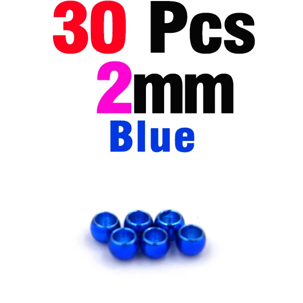 30P 2mm Blue MNFT 30 шт красочные латунные бусины размеры 2 мм 2,4 мм 2,8 мм 3,2 мм 3,4 мм 3,8 мм Материалы для завязывания Nymph стример жуков аксессуары - Цвет: 30P 2mm Blue