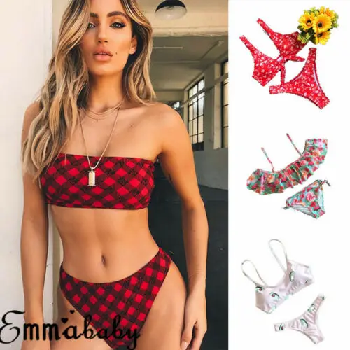 Женское бикини с открытыми плечами и оборками новинка 2018 сексуальный купальник