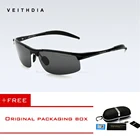 Солнцезащитные очки Мужские VEITHDIA, из алюминиево-магниевого сплава, поляризационные, без оправы, для вождения