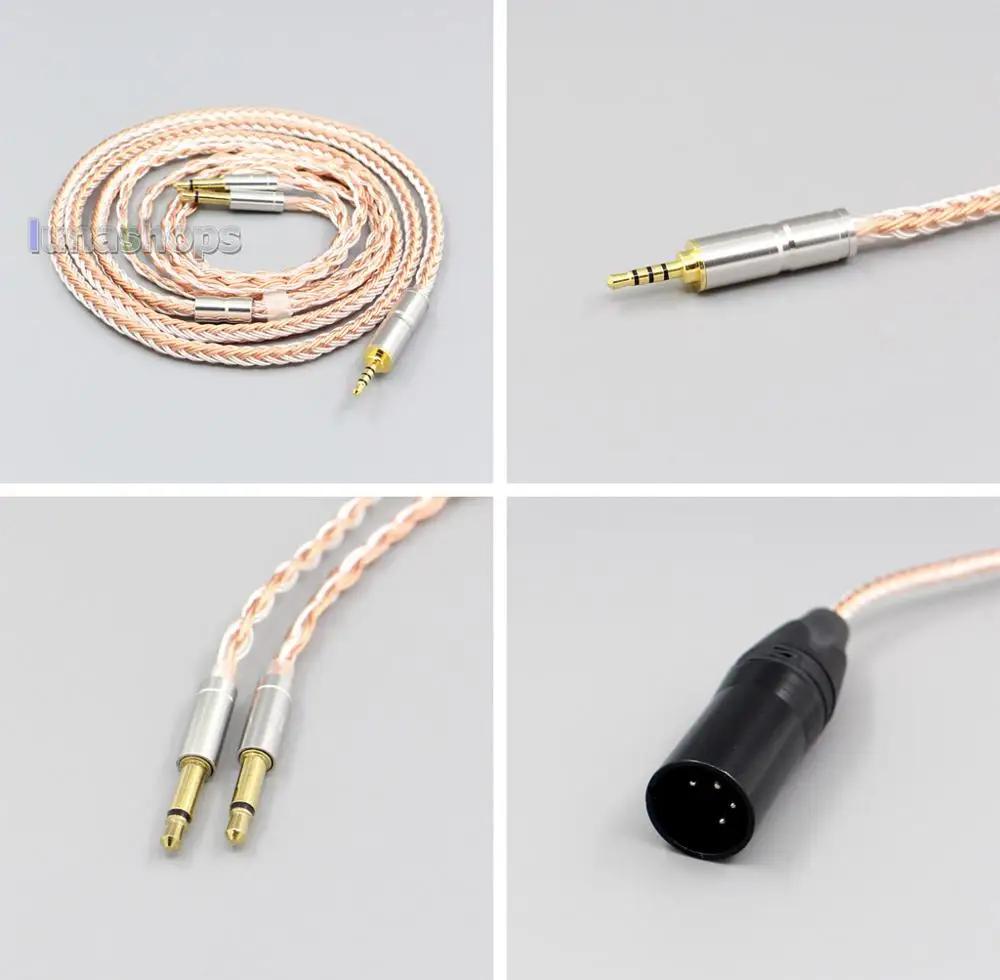 

16 Cores OCC + Pure Silver Plated Cable For Hifiman Arya Klipsch HP-3 Heritage 3.5mm Pin headphone LN006156