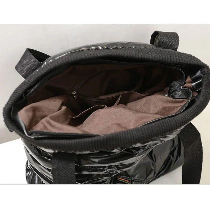 Женская сумка тоут из искусственной кожи черная однотонная на плечо подарок день