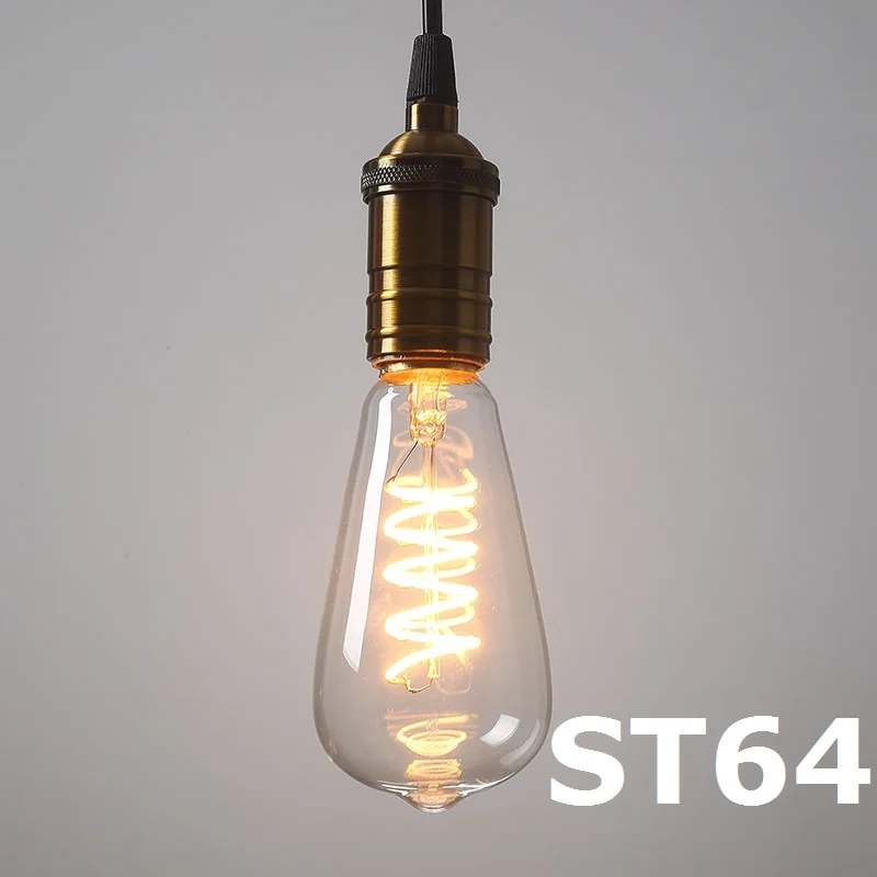 SOFT-St64 3D Светодиодная лампа Эдисона, ретро красочная E27 AC110V 220V для дома фестиваль Стекло лампада теплый белый рождественские украшения rgb арт светильник лампочка - Цвет: SOFT-St64