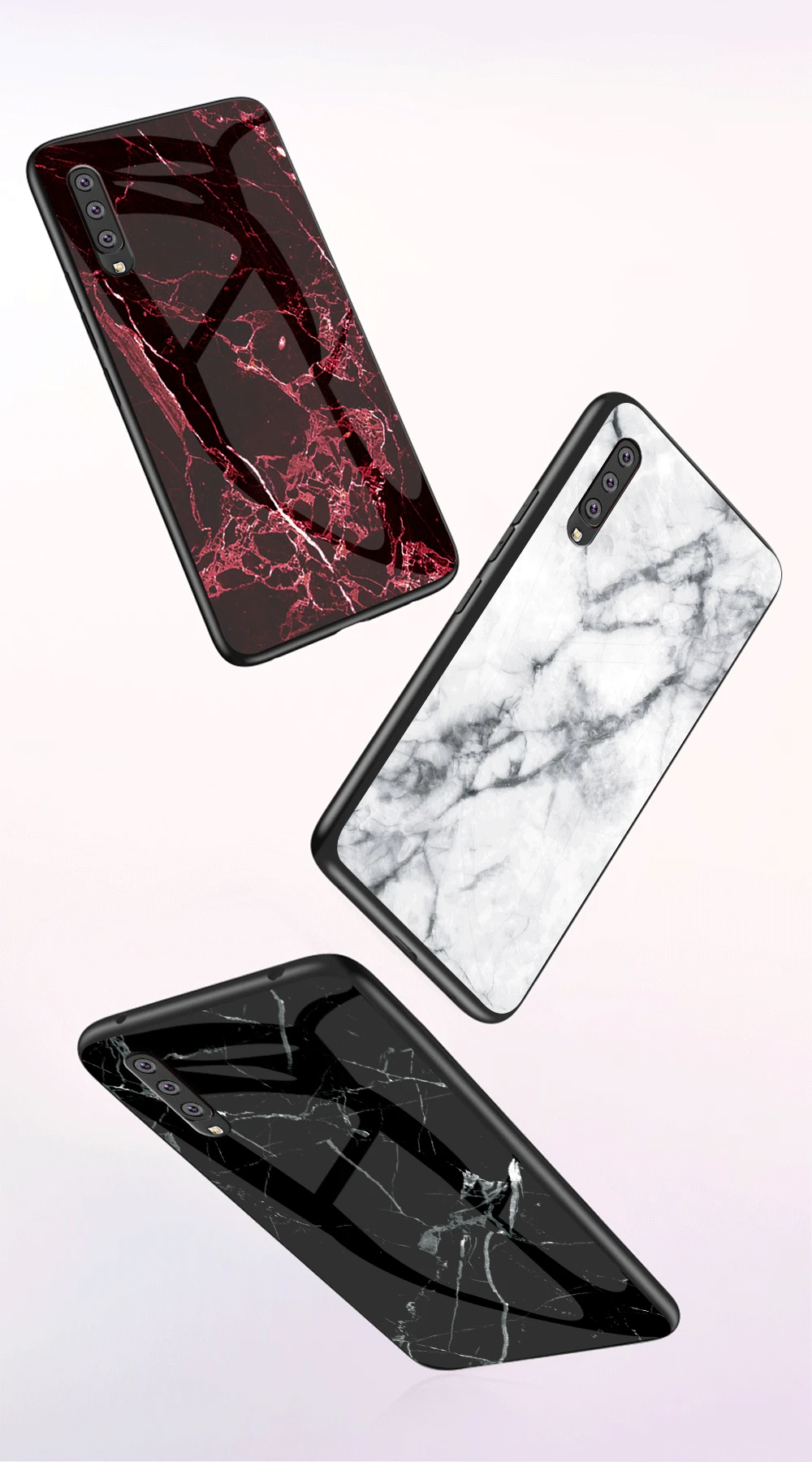 Чехол для телефона samsung Galaxy A50, чехол для samsung A40 A70, мраморный чехол из закаленного стекла, силиконовая рамка, чехол для samsung A50