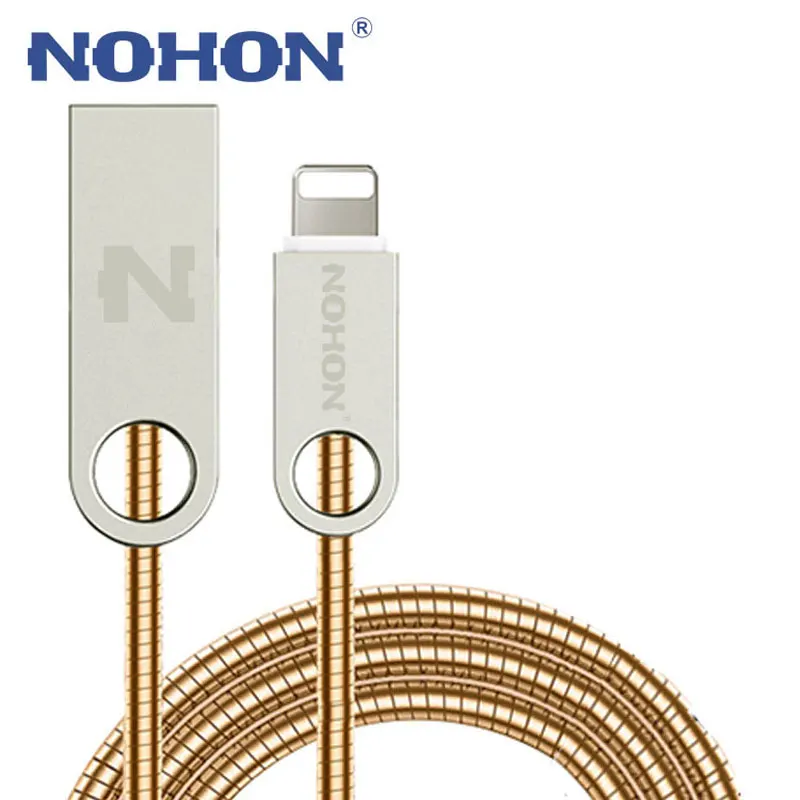Оригинальный металлический 8 контактный USB кабель NOHON для iPhone 11 Pro X Xs Xr 7 6S 6 Plus 5 5S iPad