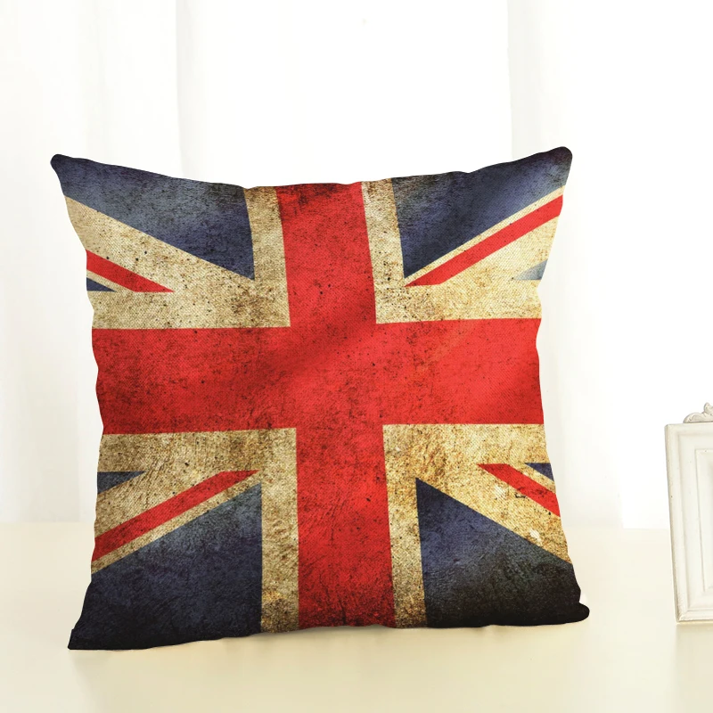 Темно-серый New English Usa Pillow Cushion Case French Country Flag Paris Pillowcases Sofa 18X18 Cotton Linen Lumbar Support Almofada - Цвет: Темно-серый