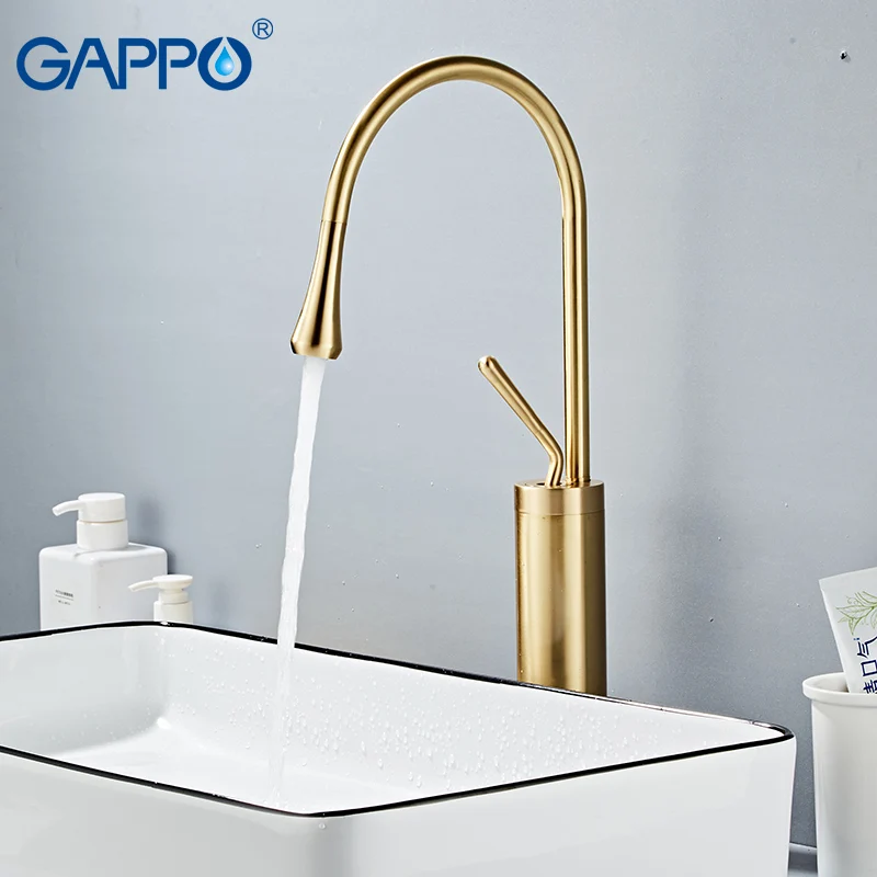 Смесители для умывальника GAPPO черный кран ванной комнаты высокие краны Водопад