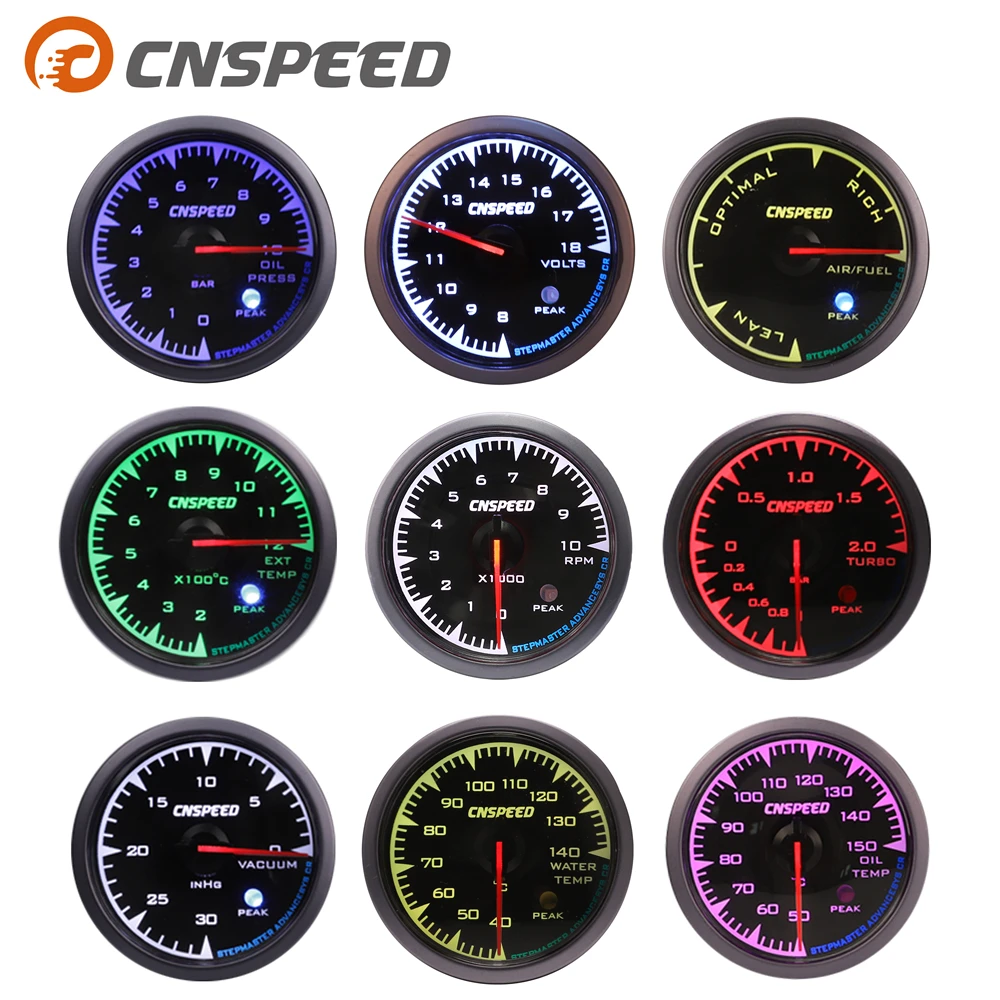 

Shark style 2.5"Â 60mm Turbo Boost gauge Oil Temp press Volt Tachometer Water temp Air fuel Ratio Exhaust gas tempÂ with 7 Colors