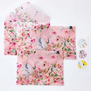 Mo. Card fashion Japan style серия канцелярские бумажные конверты 1 лот = 3 шт+ 3 шт наклейки - Цвет: 6