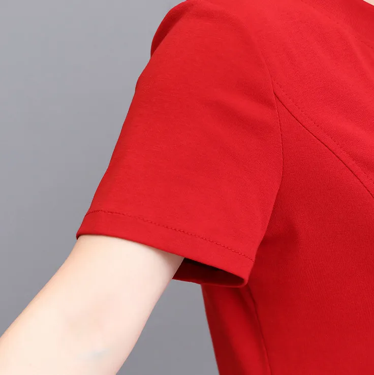 Футболки с коротким рукавом женская рубашка вышивкой и карманами летние новые