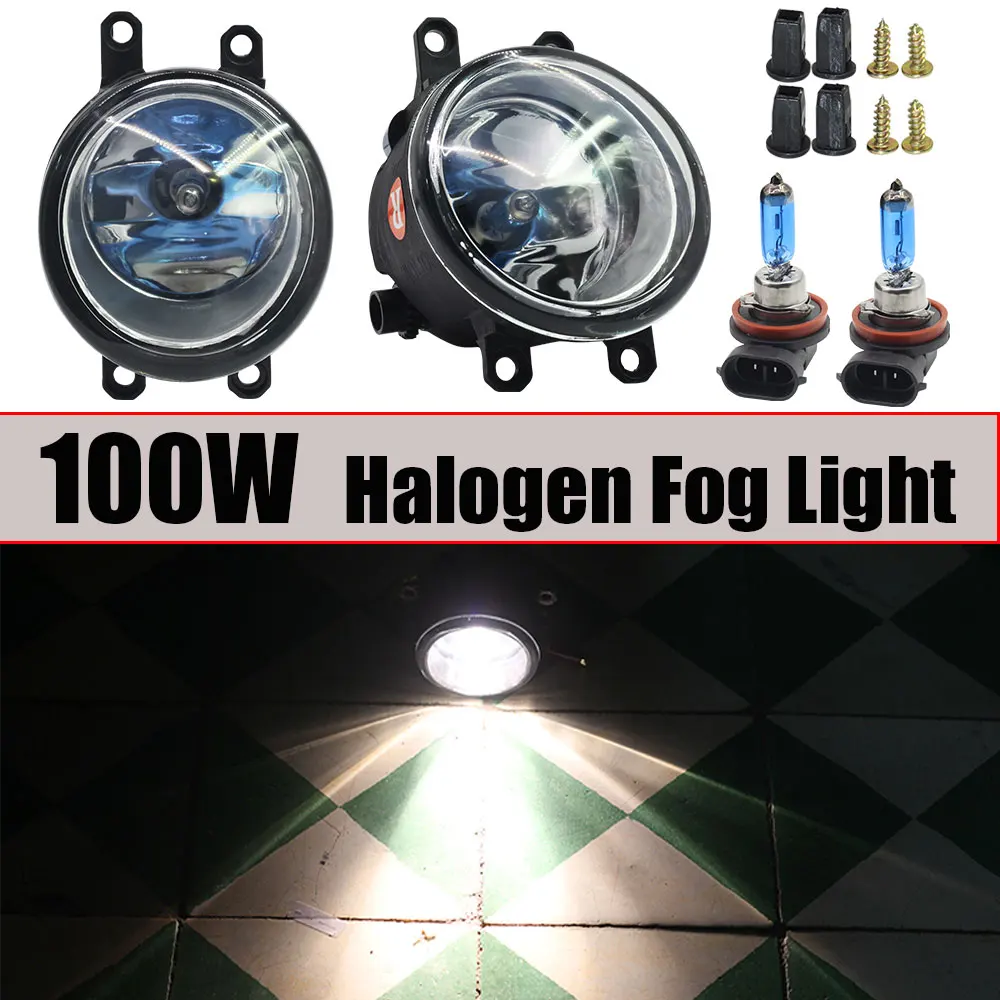 100W Halogen Автомобильный 4000лм противотуманный светильник светодиодный Devil Eye DRL H11 12 В Стайлинг для Toyota RAV4 Highlander Corolla Camry Venza Tundra Tacoma Yaris Prius - Цвет: 100W Halogen