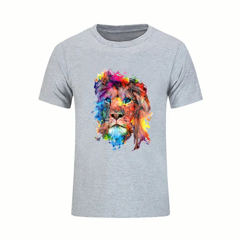 2017 платье де Феста красочные Лев Графический роспись забавная футболка для